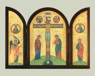 Romanesque style triptych