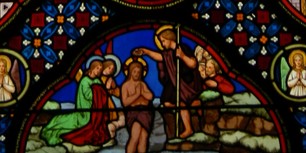 Le baptême du Seigneur - vitrail de l'abbatiale