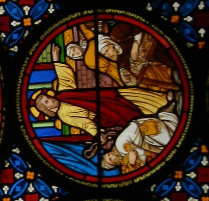 Vitrail - Jésus chasse les marchands du Temple