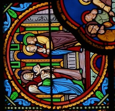 Vitrail - présentation au Temple